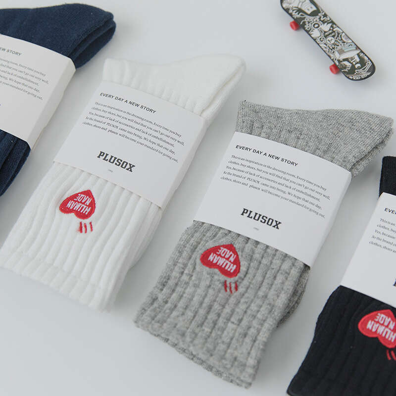 shanshi men socks Plusox Long Mid High Top Knitted Men's and Women's Mesh Love Little Red Heart Embroidered Sports Socks