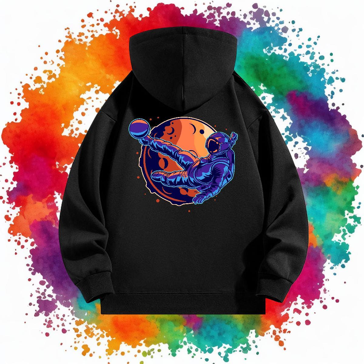 2024 DIY Hoodie For Man Hooded Collar Cool Men Hoodie DIY Logo Oversized Pullover Hoodie Hip Hop Warm Fleece