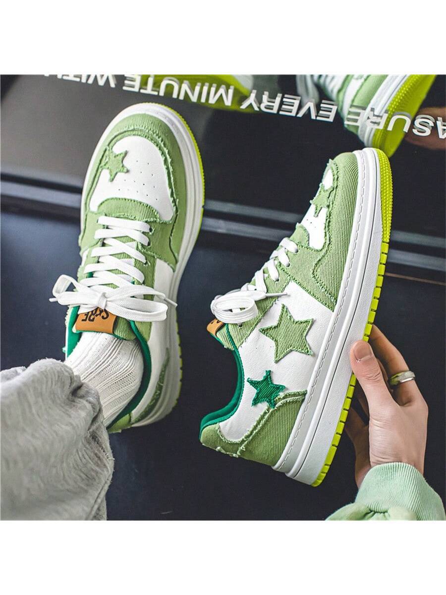 New Men Casual Elevator Shoes Fashionable Star Decor Sneakers High End Trendy Brand