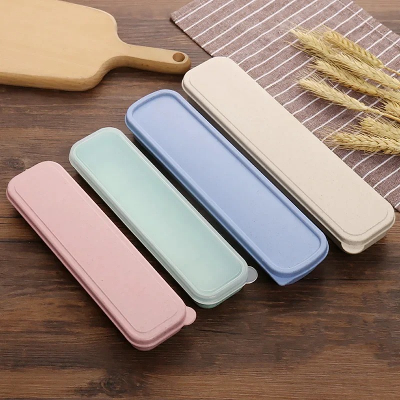 Portable Tableware Storage Box Eco-Friendly Cutlery Picnic Chopstick Spoon Container Travel Utensil Case Food Grade Dinnerware
