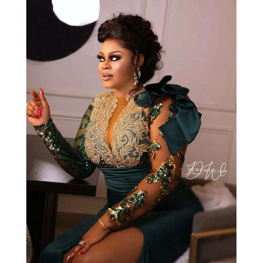 Arabic Aso Ebi Urious Mermaid Prom Dresses Lace Beaded Evening Formal Party Second Reception Birthday Engagement Gowns Dress ZJ