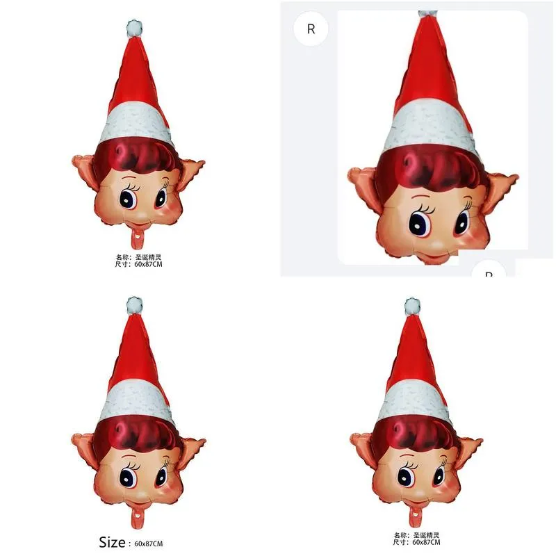 Party Decoration New Merry Christmas Balloon Set Elf Elk Santa Claus Star Foil Ballons Year Decorations Home Xmas Decor Supplies Small Hanging Ornamen
