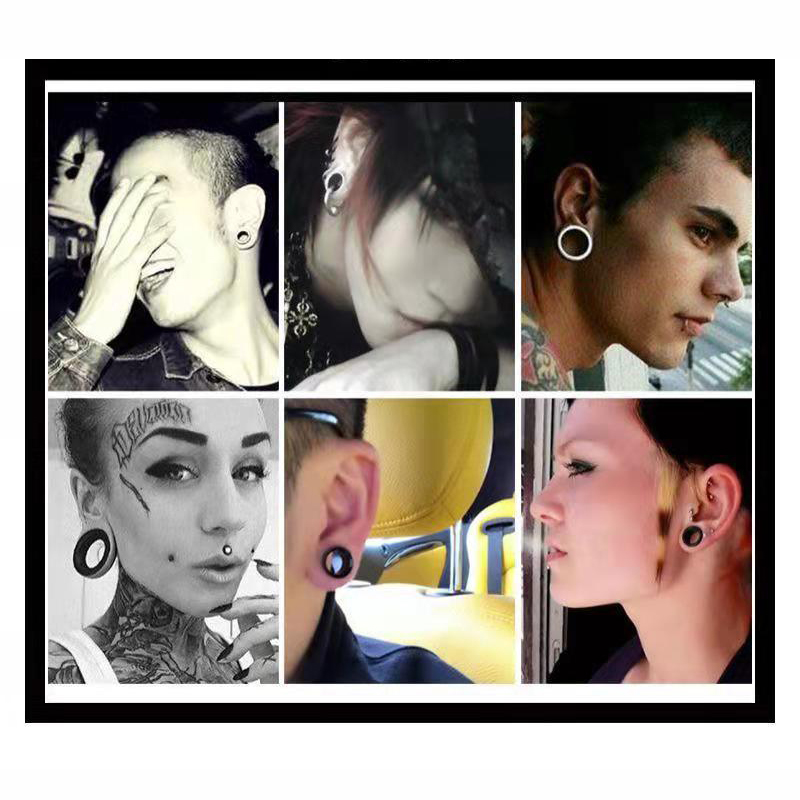 2pcs 3-16mm ASTM F-136 Titanium Pulley Ear Tunnels Plugs Black Gold Color Expander Stretcher Ear Gauges Piercing Body Jewelry Can be anodized