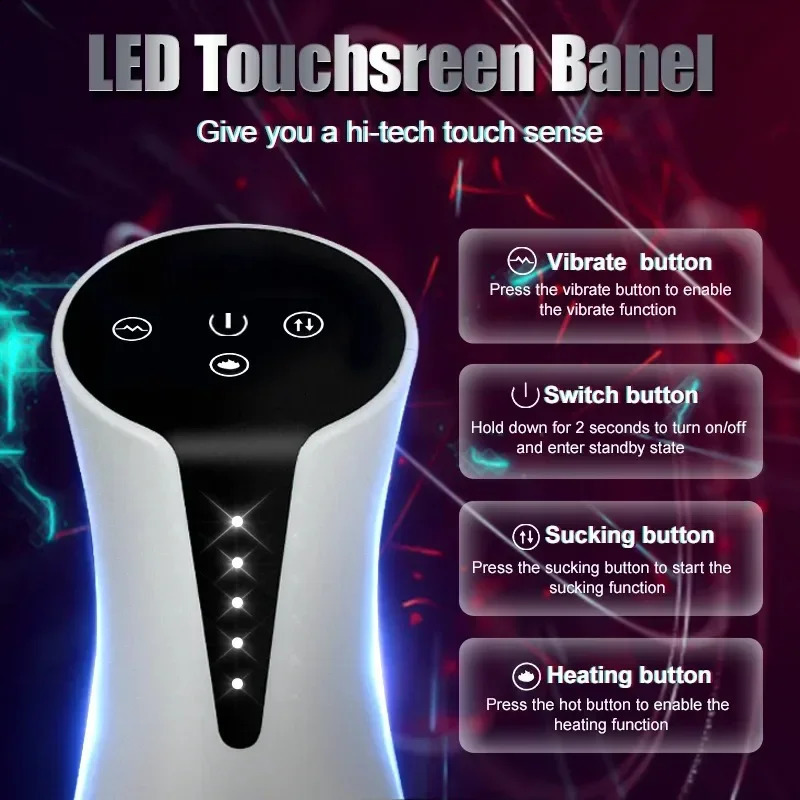 Automatic Sucking Male Masturbator Cup Heated Masturbation Machine Suction Vibrator Blowjob Vagina Adults Sex Toys for Men Goods 241105