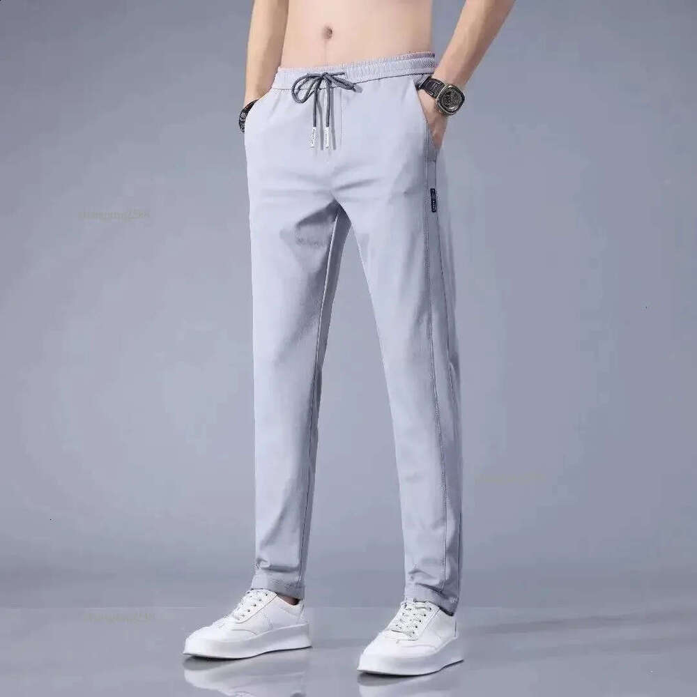 Men Golf Pants Sweatpants Men Ice Silk Large Casual Long Pants Men Breathable Trousers Elastic Quick Dry with Pocket 240822