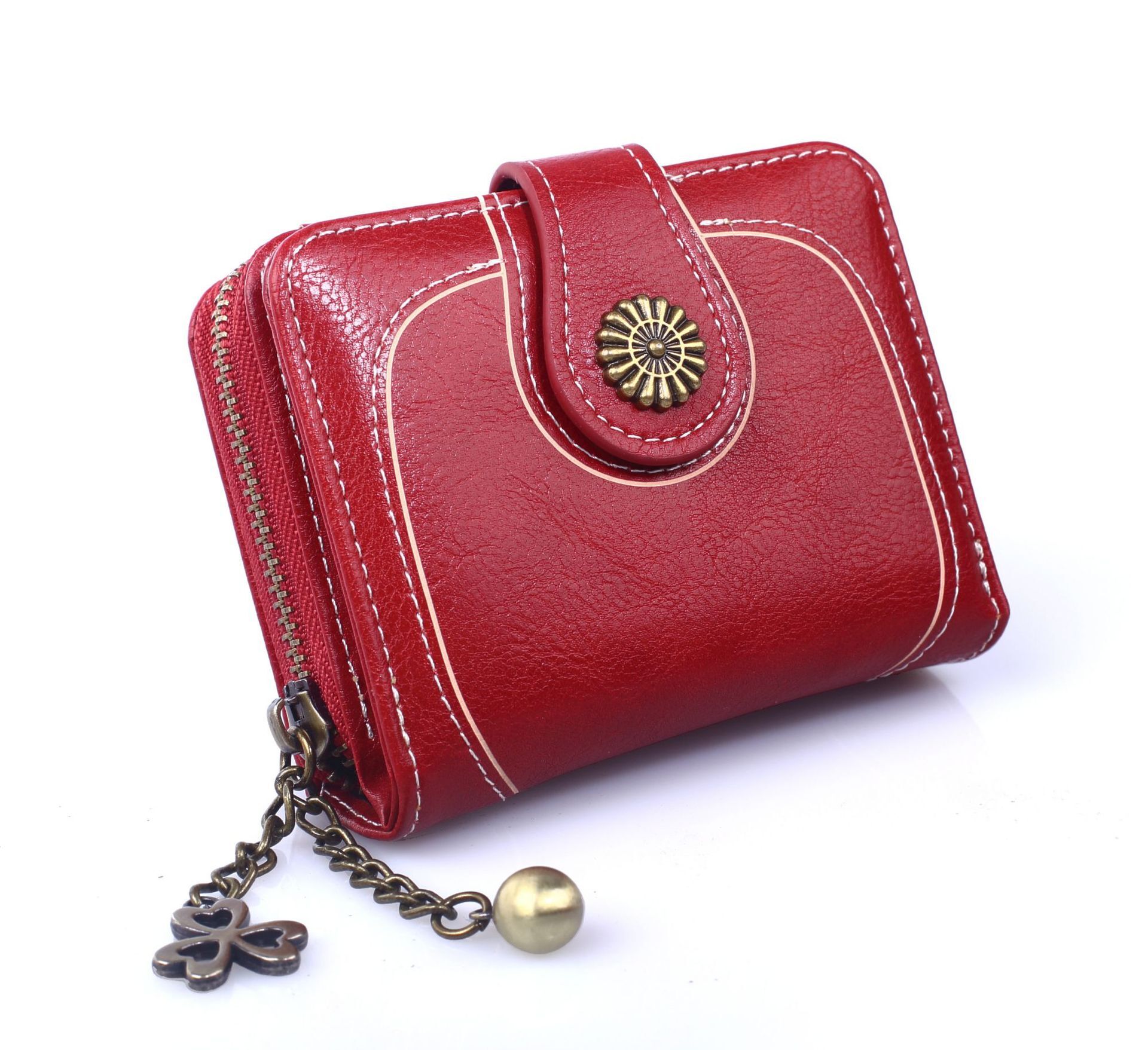 Wallet And Purse PU Leather Money Bag Women's Short Wallet Small Coin Designer Deck Blue Red Handbag New Women's Wallet