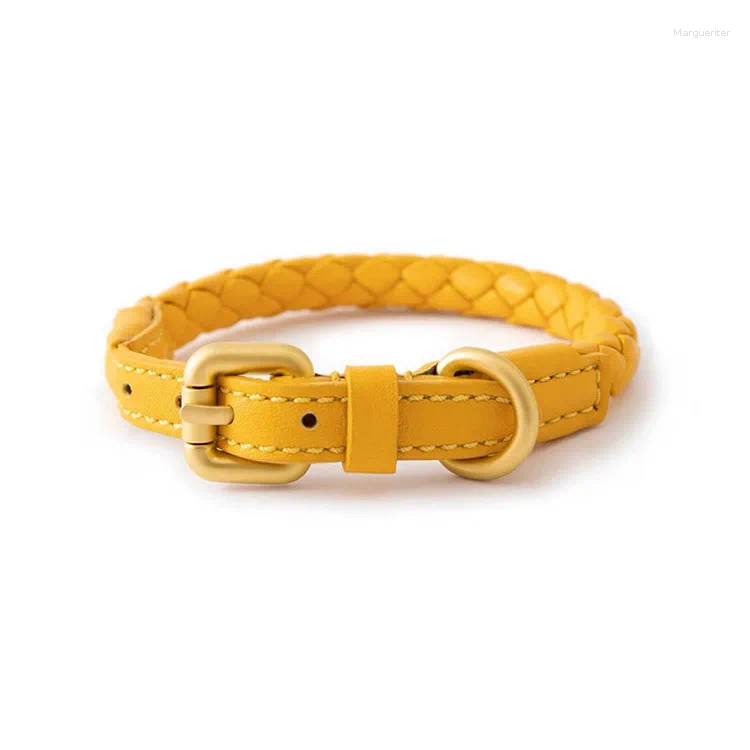 Dog Collars Woven Leather Hand Holding Rope Pet Collar Leash Suit Small And Medium-Sized Dogs Puppy Supplies Accessories