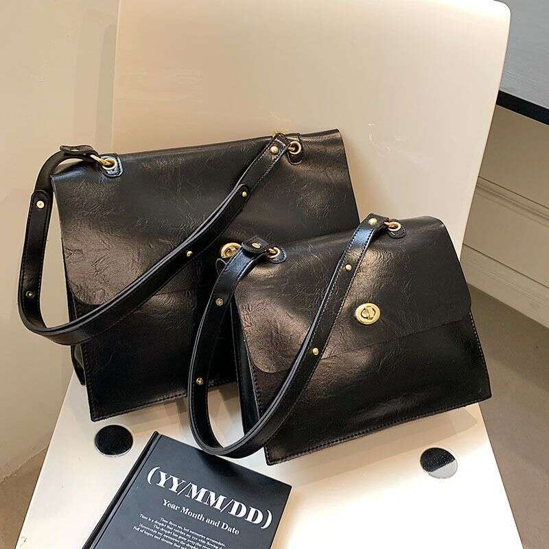 Designer Bag JIAERDI Vintage Coffee Shoulder Bag Women Preppy Style Leather Casual Crossbody Bags Female Retro Jk Briefcase Tote Bag Aethetic handbag