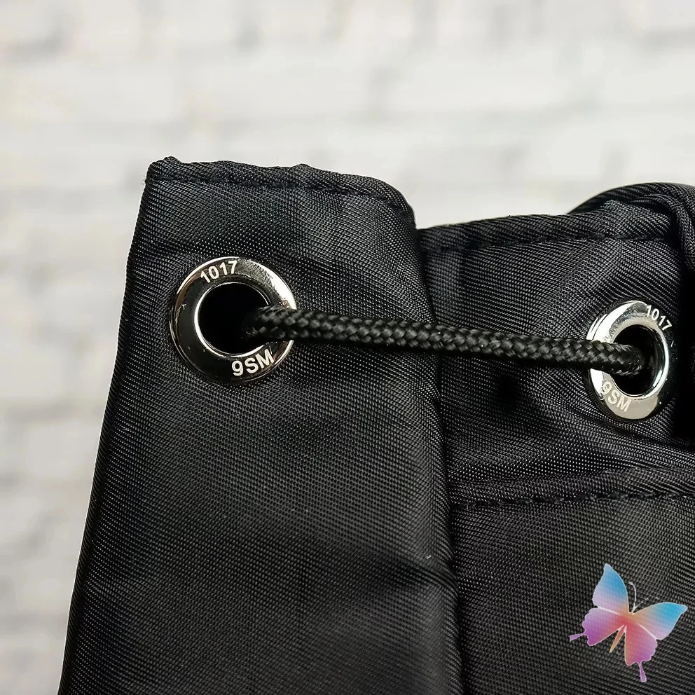 24ss black 1017 ALYX 9SM backpack with large capacity pull rod nylon function tactical metal socket letter flip bucket bag 241104