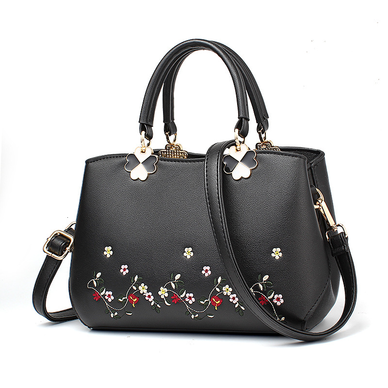 Designer's new fashionable embroidered shoulder bag PU women's bag fashion bag