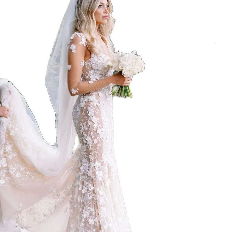 D Wers Wedding Dress Sexy V Neck Long Sleeve Bridal Gowns Romantic Bride Dresses Ress Resses ress resses es