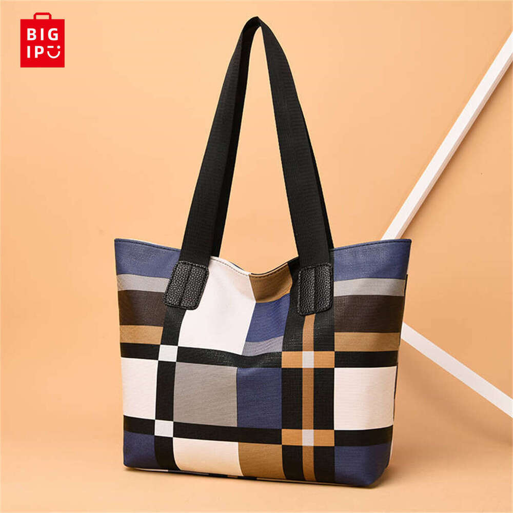 Designer Bag Striped Plaid Tote Bag For Women, New Fashionable Women's Shoulder Bag, Handbag For Women, Commuting Bag, Big Bag For Women-Ljx