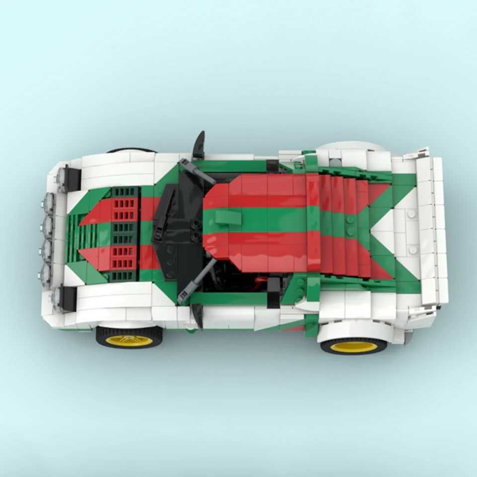 Free shipping Blocks 1023 pieces of MOC Speed Champion Lancia Rally assembled racing models toy technology car building blocks DIY childrens birthday 