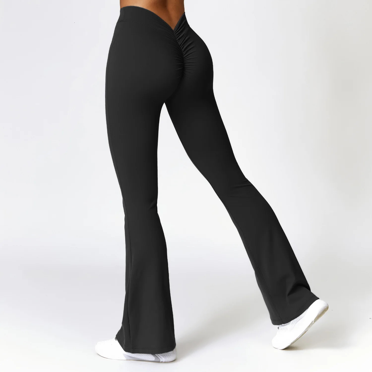 V-shaped Hip Yoga Pants Flare Leggings Women High Waist Wide Leg Pants Women Gym Fitness Sports Flared Pant Dance Trousers 241104
