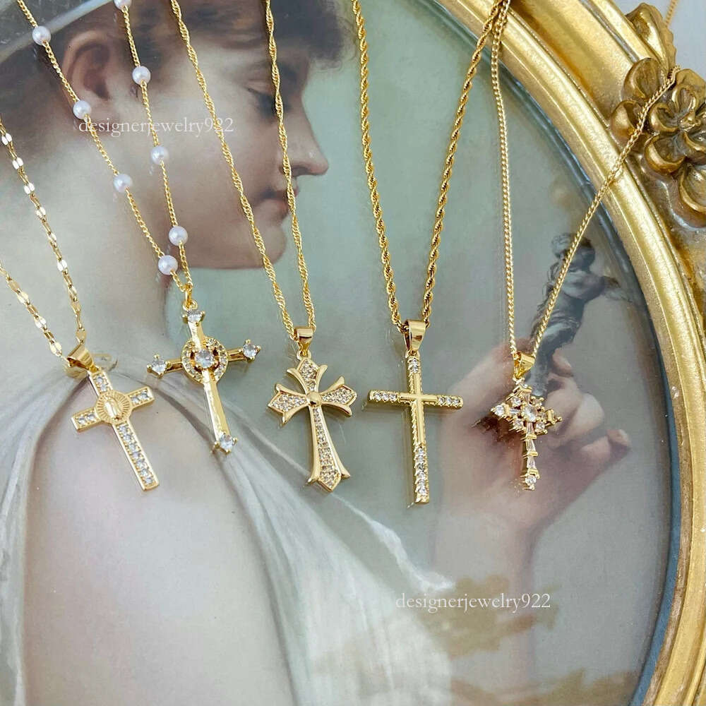 Pendant Chain Jewelry Minimalist Cross Rose Necklace Etsy New Product