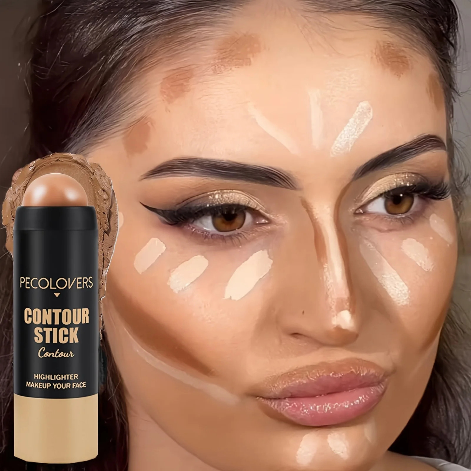1PC 3-in-1 Highlighter Concealer Bronzer 3D Contour Boost Makeup Stick For Natural 3D Face Makeup 241105
