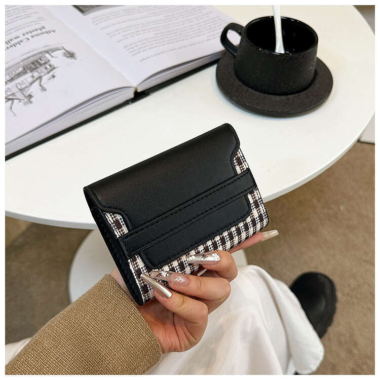 Wallet fashion, high-end trend, niche design, printed three fold card bag, short coin purse