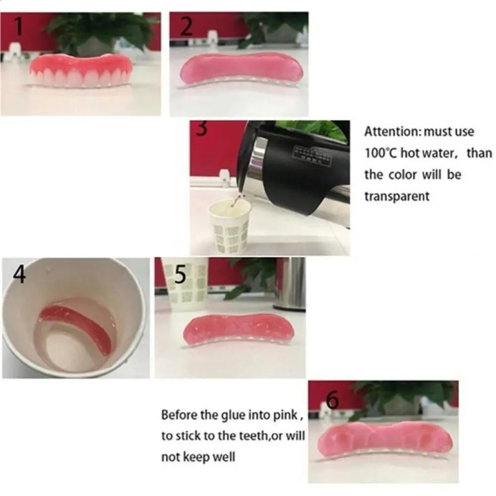 False Teeth Silicone Upper Lower Veneers Teeth Braces Dentures Paste Dentures Temporary Fake Tooth Fake Teeth Whitening Tool 241105