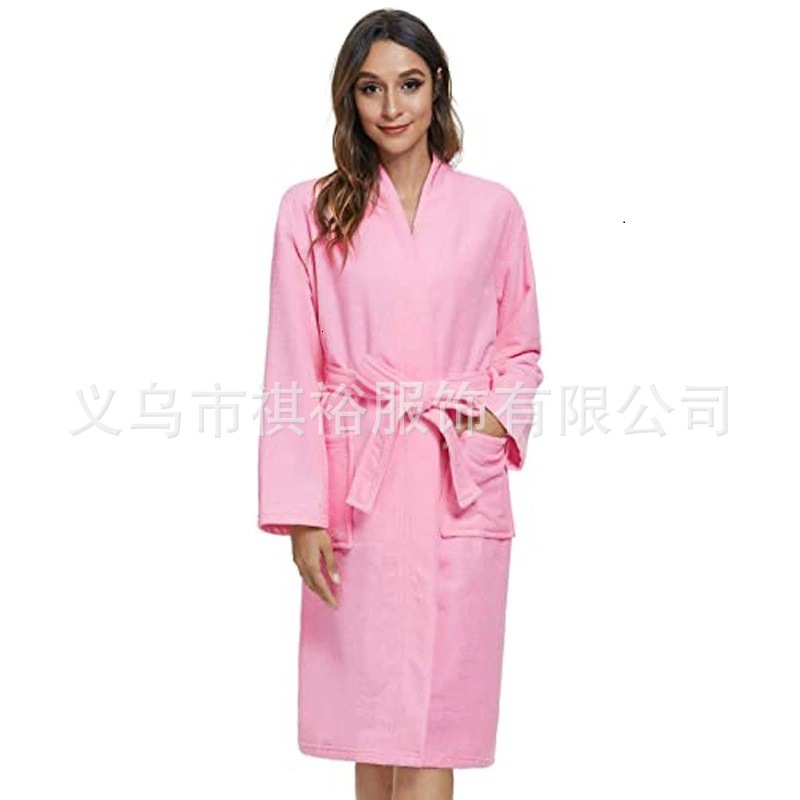 New designer long women's flannel pajamas, straight tube thick pajamas, home clothes, bathrobes