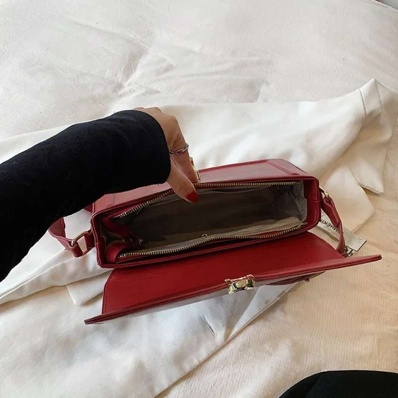 Designer Bag High End, Fashionable, Light Luxury, Red Small Square Bag, New Year's Wedding Bag, Trendy Retro Single Shoulder Underarm Bag