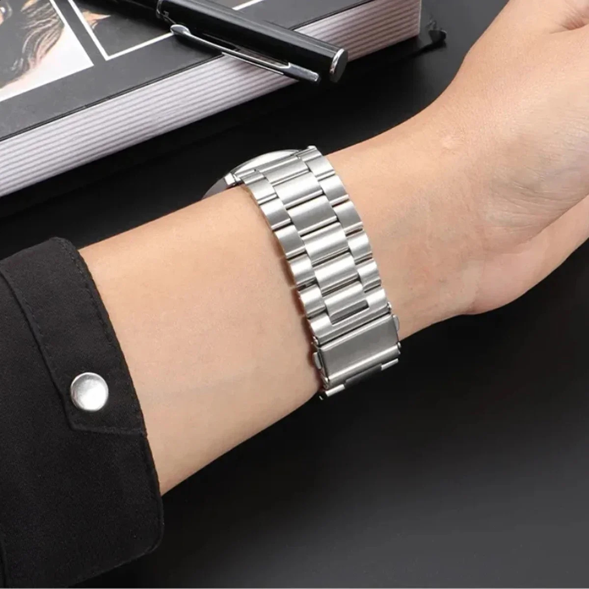 No GAPs Quick Fit Stainless Steel Strap Galaxy Watch 6 Classic 43 47mm 5 4 44 40mm Pro 45mm Bracelet 241105