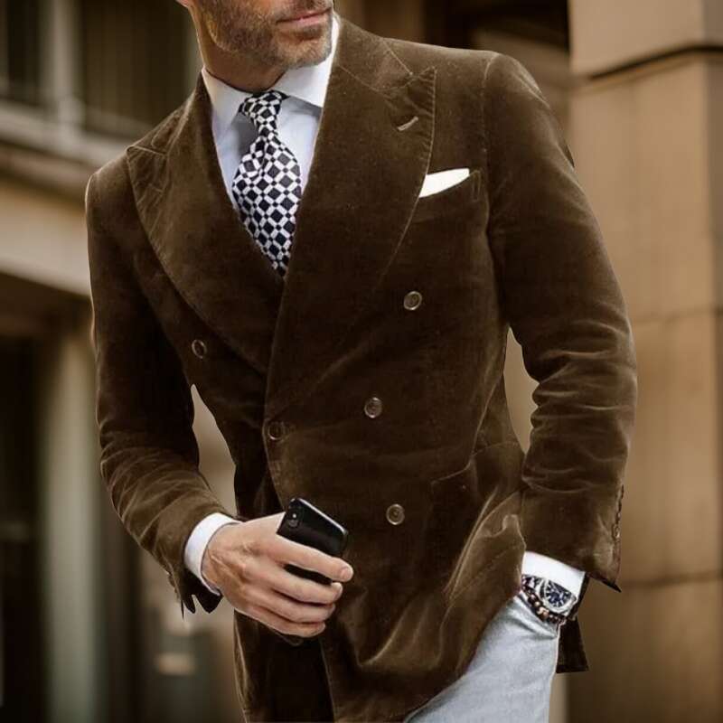 Veet Smoking Jacket Slim Fit 2024 Double Breasted Male Fashion Blazer 1 Piece Custom Made Italian Style Man Suit Coat