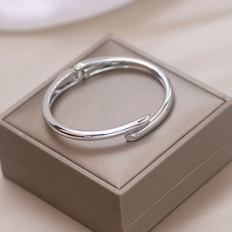 Trendy Simple Jewelry Geometry Round Metal Open Bangles & Bracelets Punk Gold Color Wristband Cuff Bracelet For Women Girls Gift