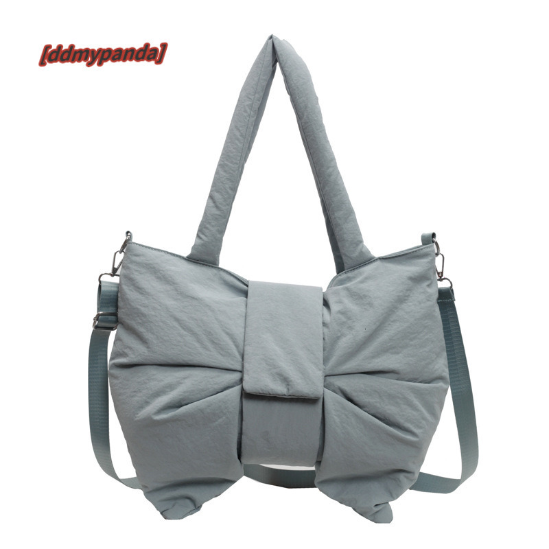 2024 new minimalist canvas one shoulder bag, cute and exquisite bow tie, niche crossbody commuting tote bag #31 ddmypanda