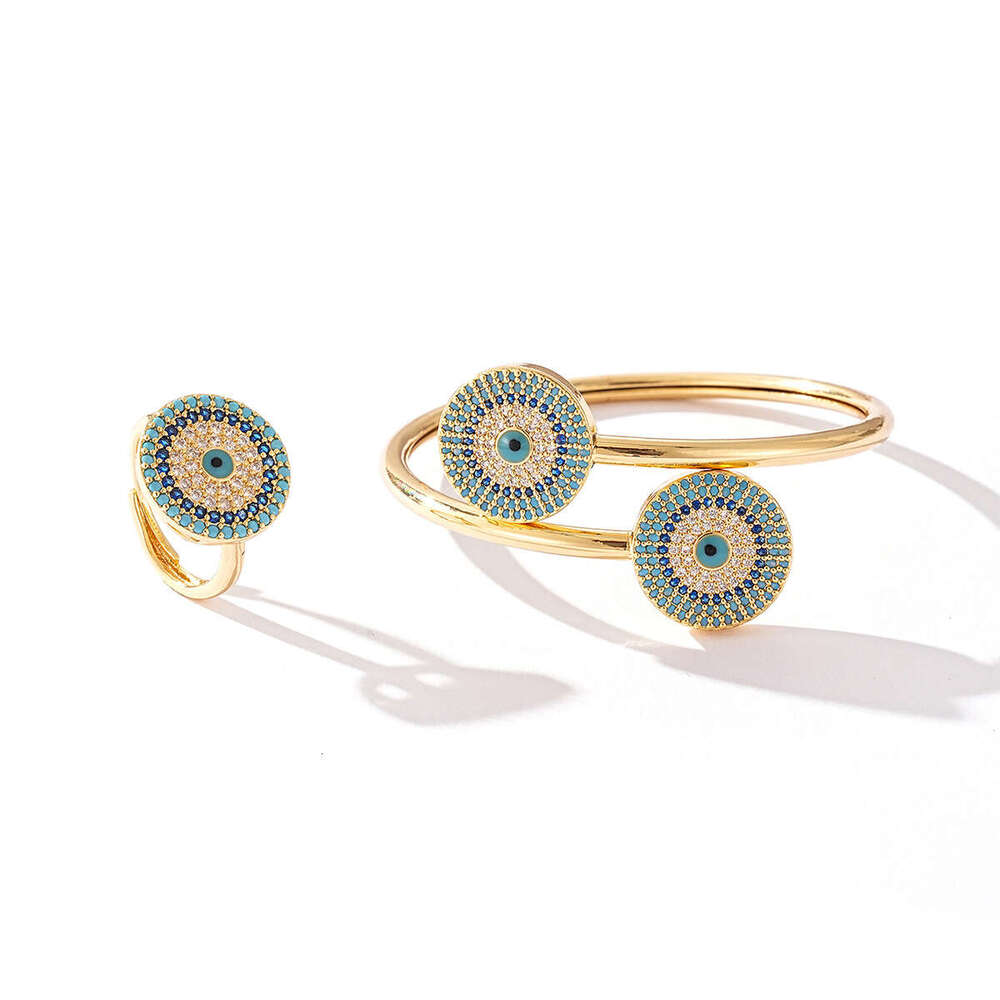 New Colored Zircon Eye Bangle Palace for Women Style Dubai Bridal Wedding AccessoriesOpen Bracelet