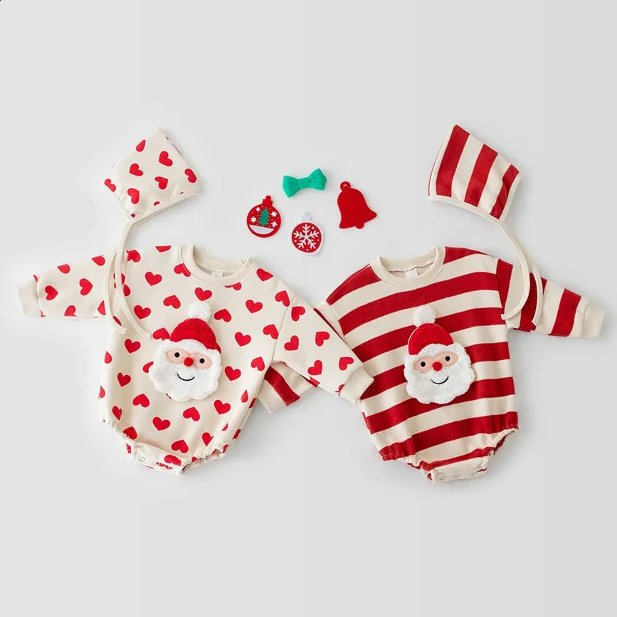 Purchase 2 wholesale baby clothing items for 2024 autumn and winter baby Christmas clothing with velvet jumpsuit or sweater top 241105