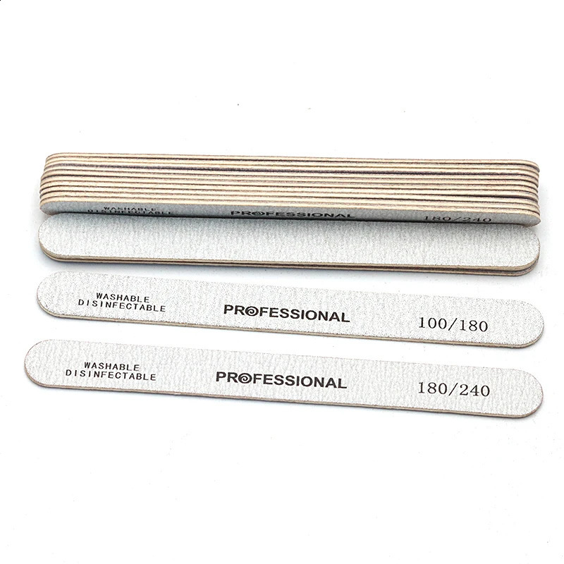 100Pcs Wooden Nail File Professional Sanding Buffer Files 100180240 Double Side For Salon Manicure Pedicure UV Gel Tips Tools 241105