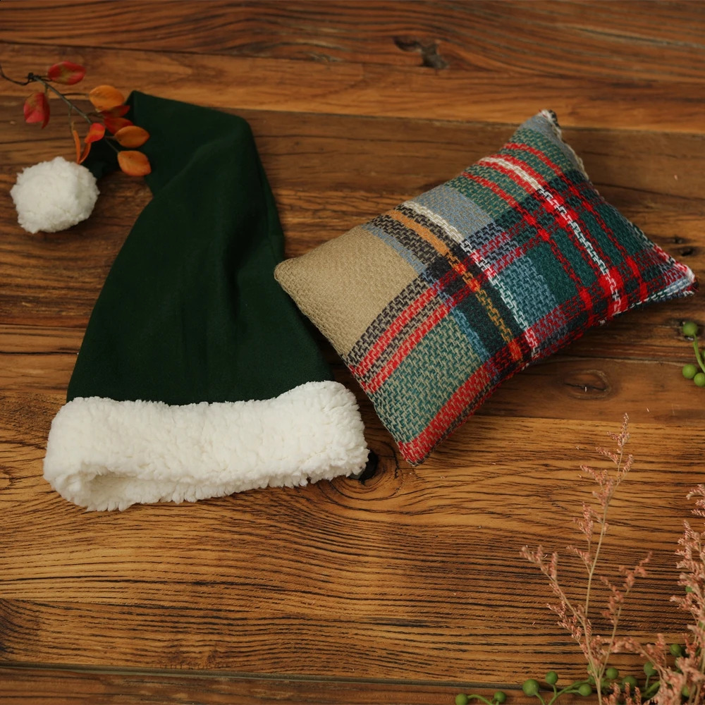 Baby Christmas hat reindeer born pography props accessories packaging pillow set girl boy po studio decoration 241105