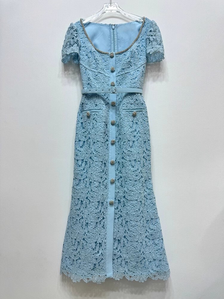 Fashion Elegant Wer Embroidery White Lace Prom Dresses Women Summer Short Sleeve Midi Long Party Evening Vestidos Dias