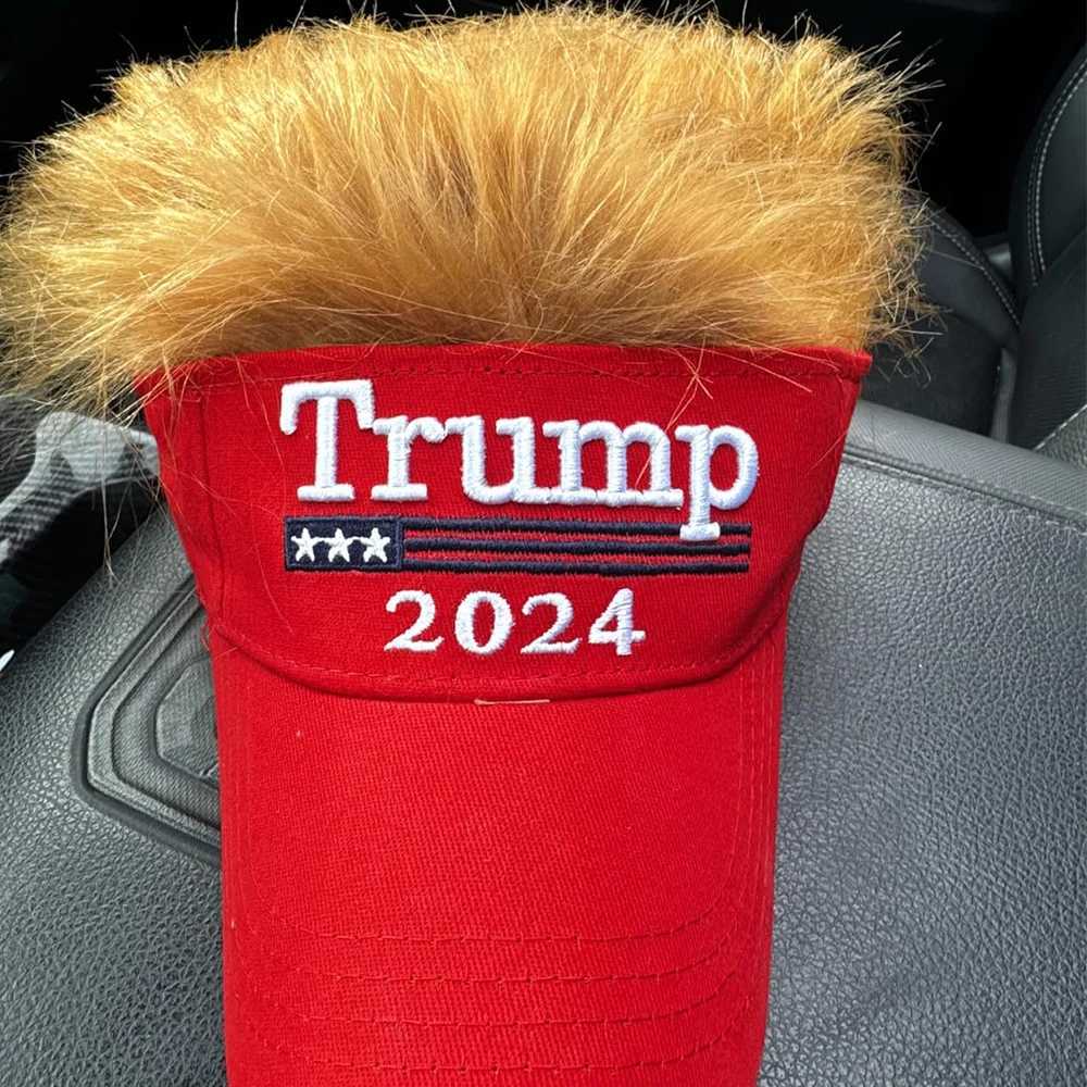 Synthetic Trump 2024 Hair Hat Donald Trump Makes America Great Again Wig Hat Embroidered Super Adjustable MAGA Baseball Hat Y241104