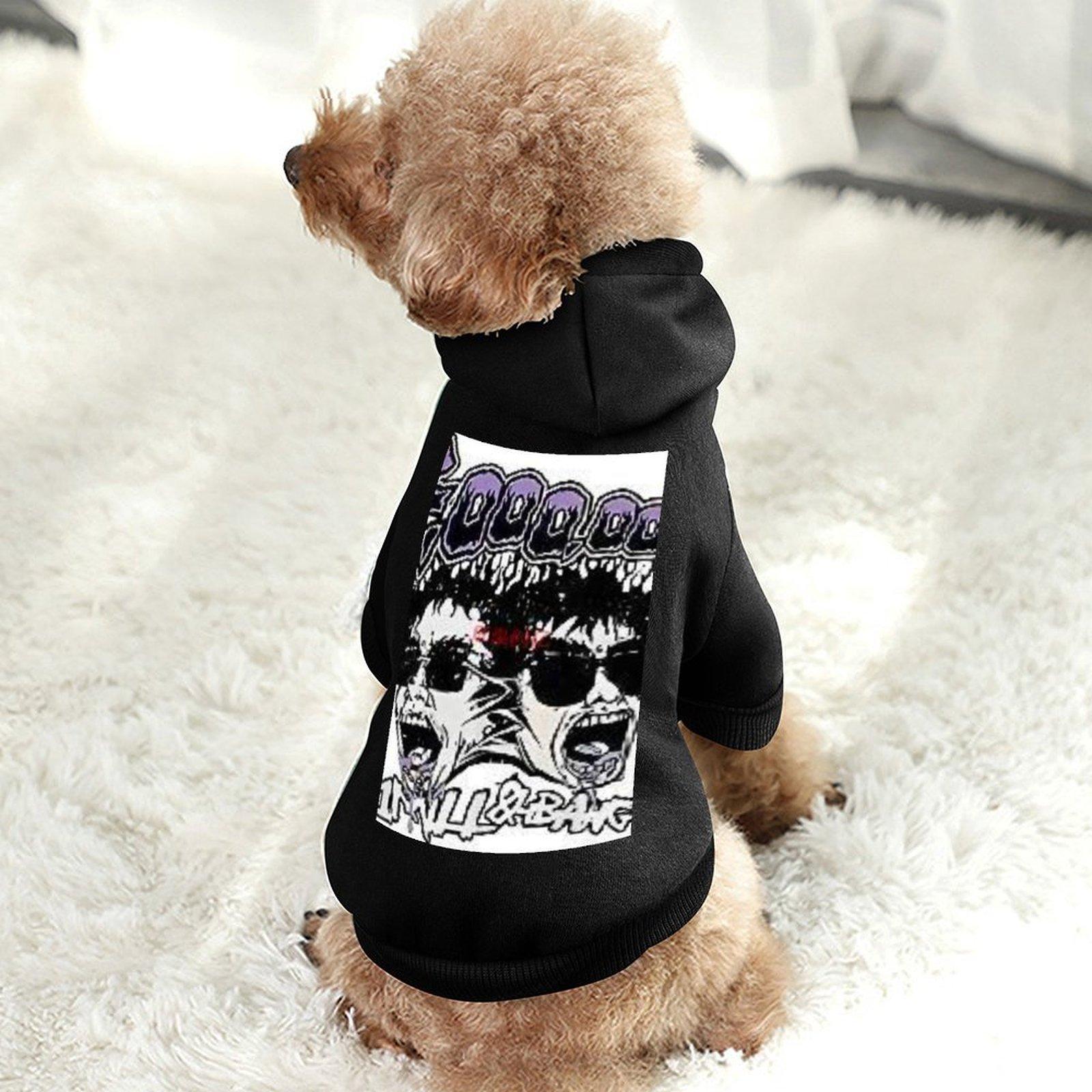 Fashion Casual Dog Sweatshirts Long Sleeve Street Hip Hop Dog Clothes Hoodie DIY Anime Fine Fabrics Pet Pullover Hoodie