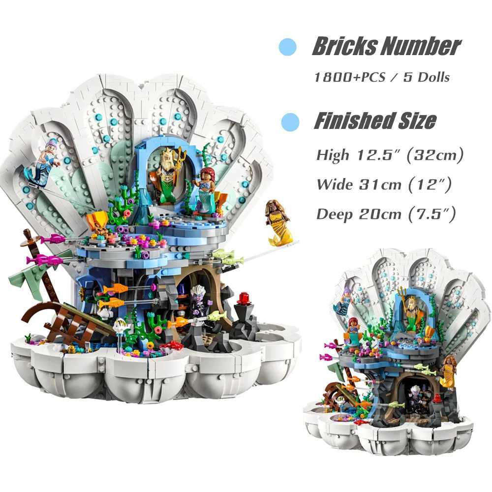 Blocks New inventory 43225 Underwater Mermaid Royal Toad Building Blocks Princess Palace Castle Toys Girls Childrens Birthday GiftsY241105HTX9
