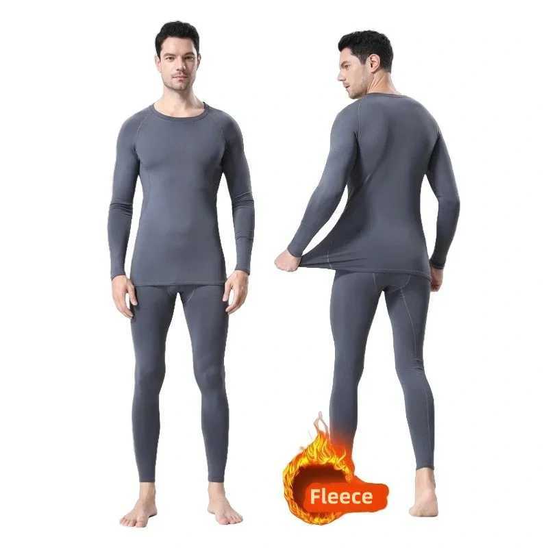 Winter Warm Long Johns Men Thermal Underwear Fleece Pajamas Thermal Shirts Pants Lingerie Set Sports First Layer Men Clothing LX241104