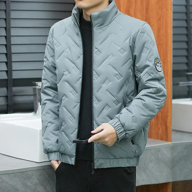 Winter Jacket Men Quilted Cotton Padded Coat Warm Streetwear Stand Collar Casual Puffer Plus Size 6XL 241105