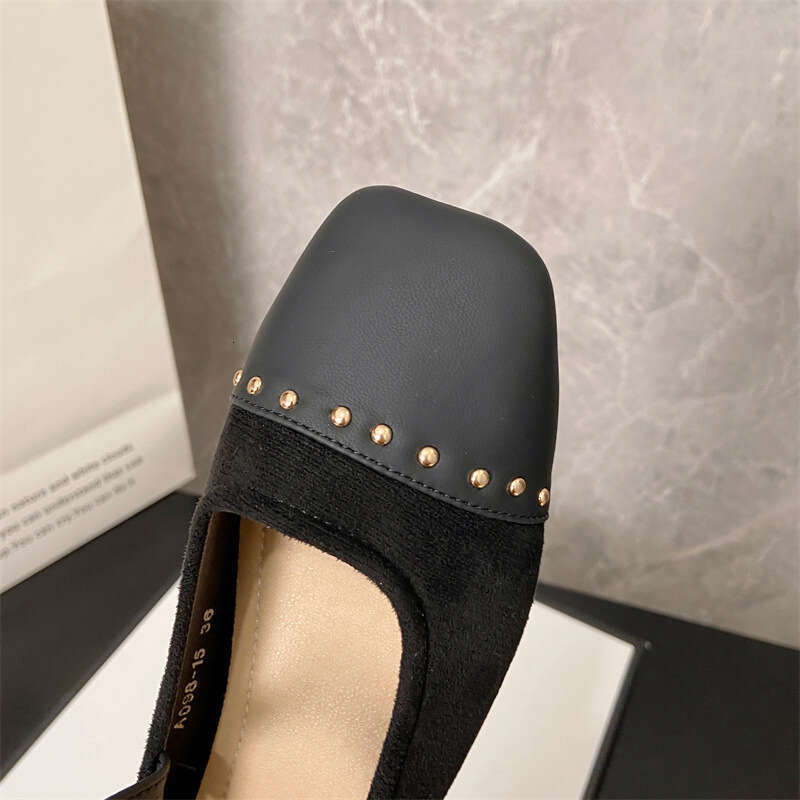 One Line Mary Jane Korean Version Spring New Square Toe Shallow Mouth Soft Sole Fragrant Style Single Shoe Women's Low Heel Scoop Shoes