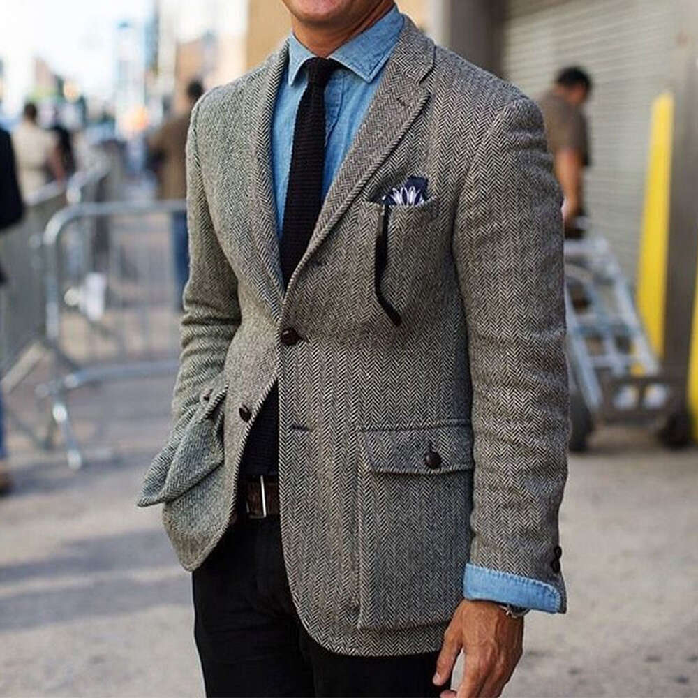 Casual Men's Herringbone Jacket Jakets Coat Elegant Man Mens Jackets For Suit New In Suits & Blazers Mantel