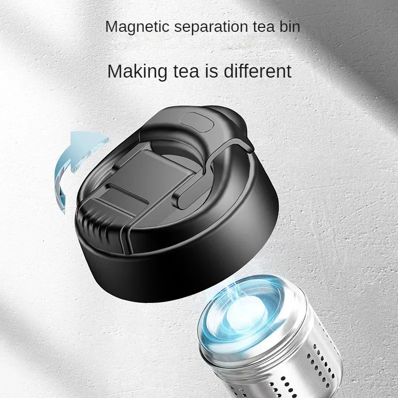 Creative tea glass magnetic separator with magnetic tea filter tea inhaler glass water bottle used for station wagons and business tea manufacturers 2