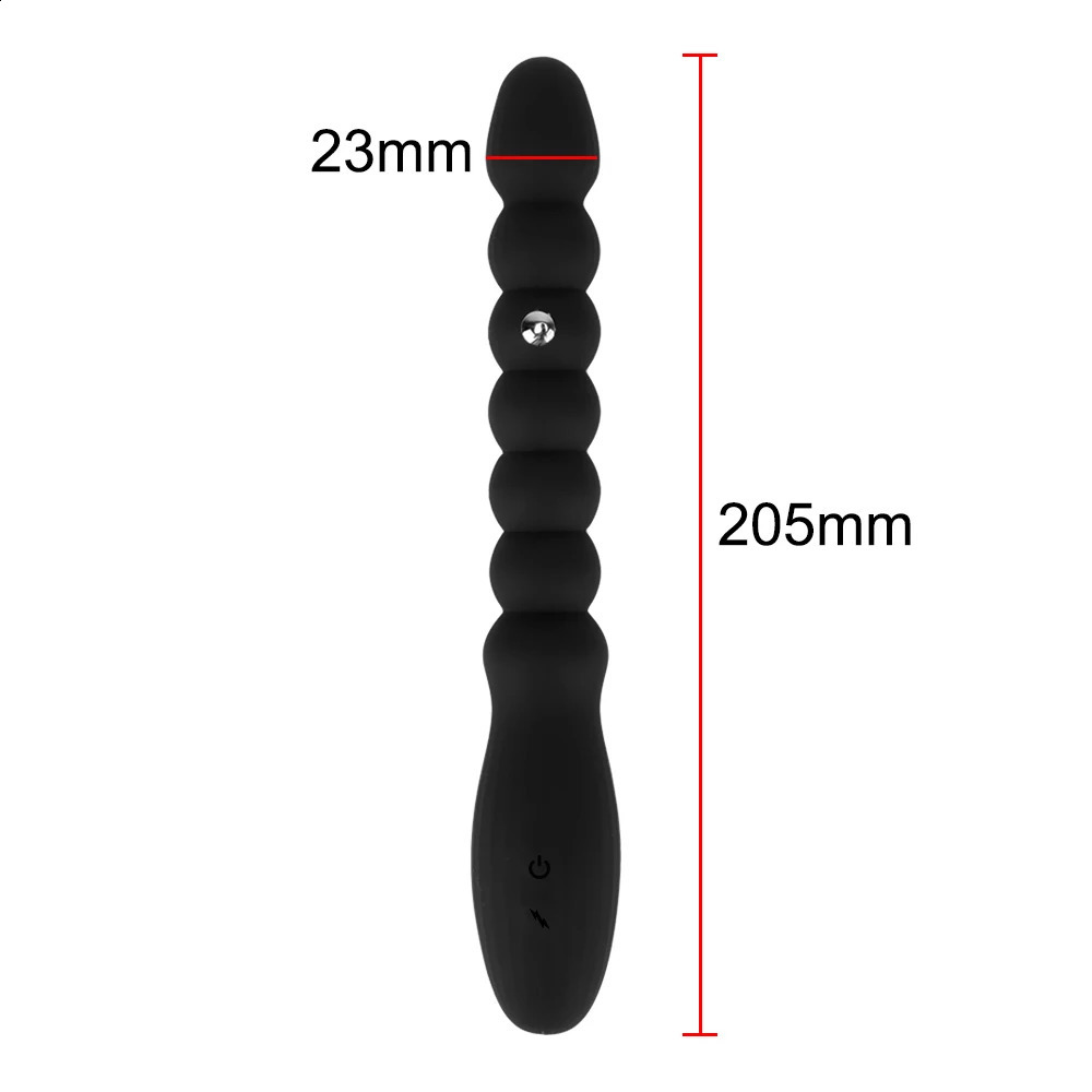 20cm Butt Plug Anal Beads Electric Shock Vibrators for Women Men 18 Slim Dildos Female Masturbator Vaginal Balls Sex Toys Adults 241105