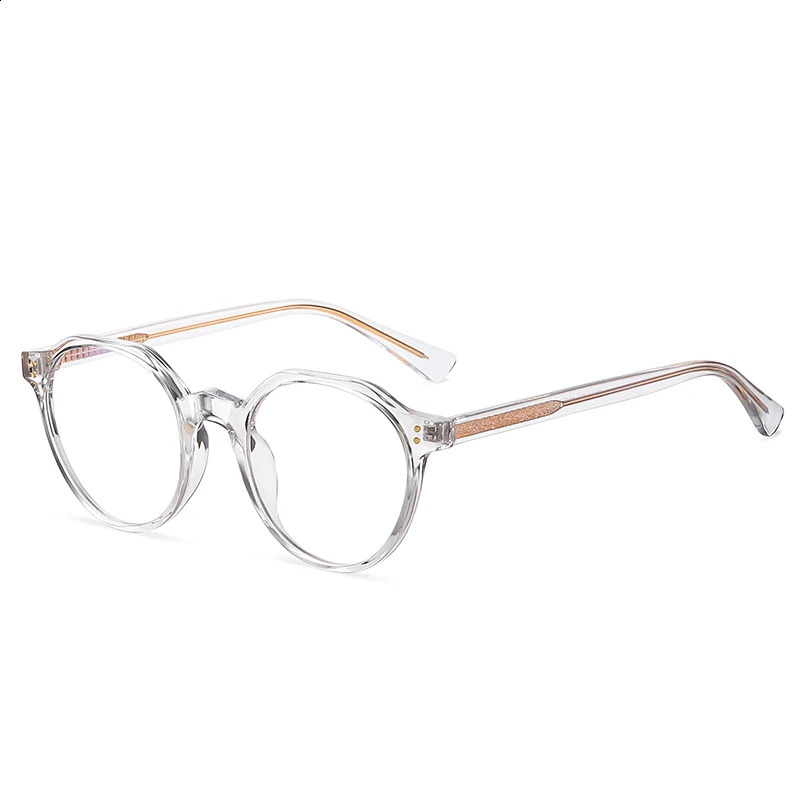 Trending Blue Light Blocking Mens Retro Glasses TR90 Anti Radiation Eyeglasses Women Round Transparent Fashion Eyewear 241105