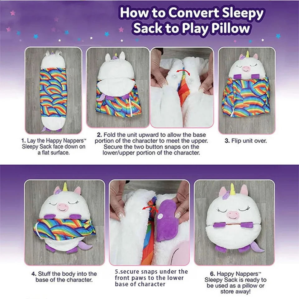 1 Cute Cartoon Sleeping Bag Adult Animal Soft Lazy Sleeping Bag Baby Plush Doll Pillow Sleeping Bag Year Gift 241105