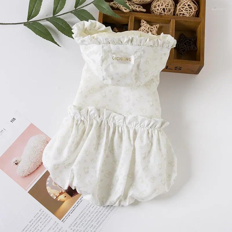 Update Dog Apparel Pet Warm Princess Dress Autumn Winter Medium Small Cotton Clothes Sweet Hoodie Cute Coat Kitten Puppy Fashion Skirt Poodle
