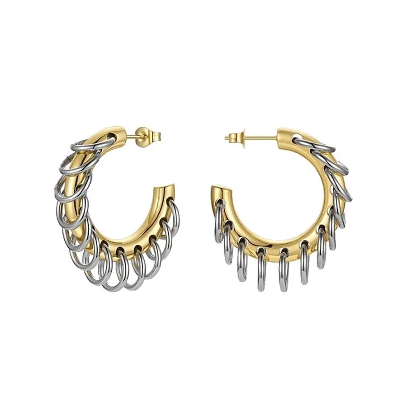 C Shape Metal Earrings European And American Style Personalized Fashion Stud Earrings Ladies Girls Travel Wedding Accessories 241105