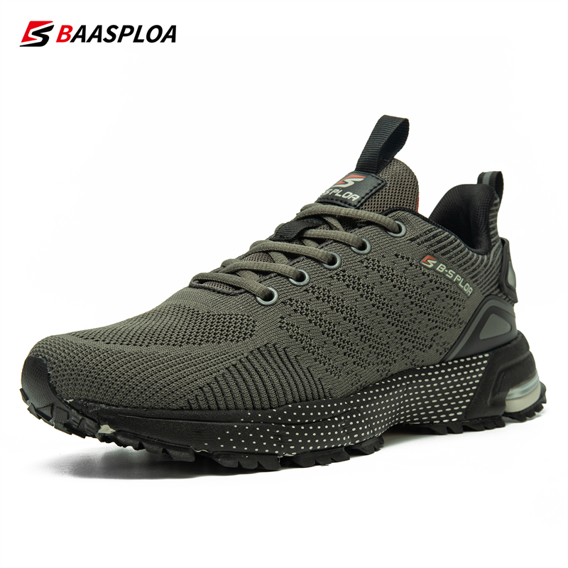 Baasploa Men Training Shoes Running Shoes Breathable Lightweight Sneakers Non-Slip Track Tennis Walking Sport Shoe