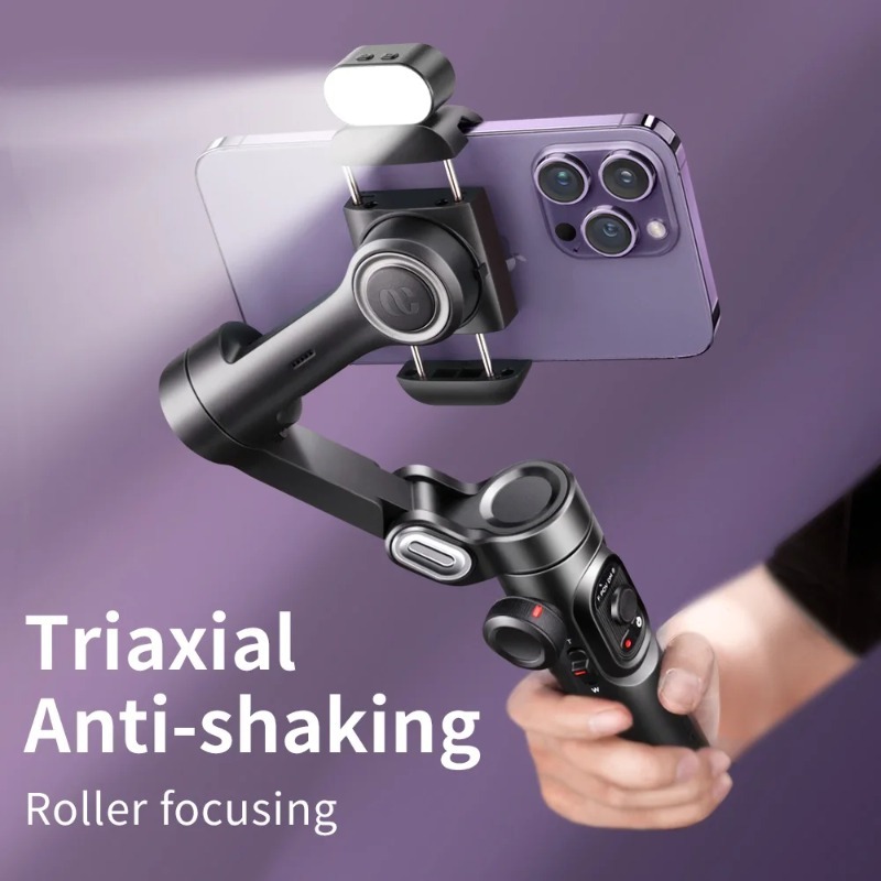 3-Axis Handheld Gimbal Stabilizer Smartphone with Fill Light for iPhone Android Face Tracking Tiktok Vlog Smart XE
