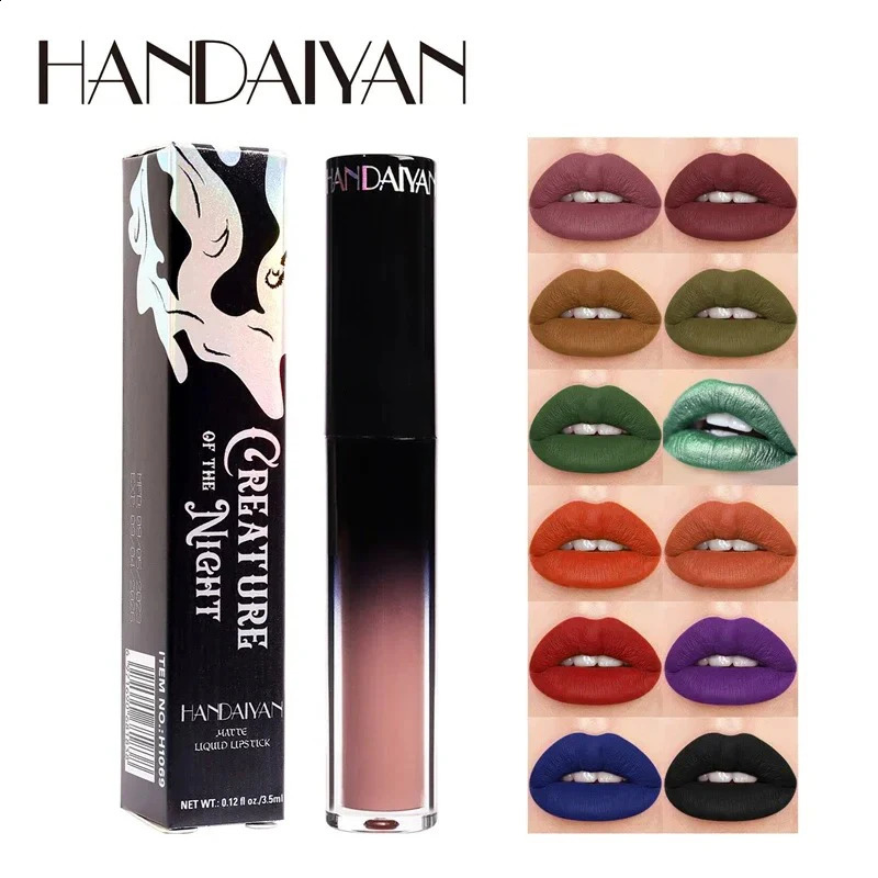 Black Green Purple Lipstick Christmas Halloween Lip Makeup Tint Moisturizing Waterproof Matte Lipstick Waterproof Lip Pigment 241105