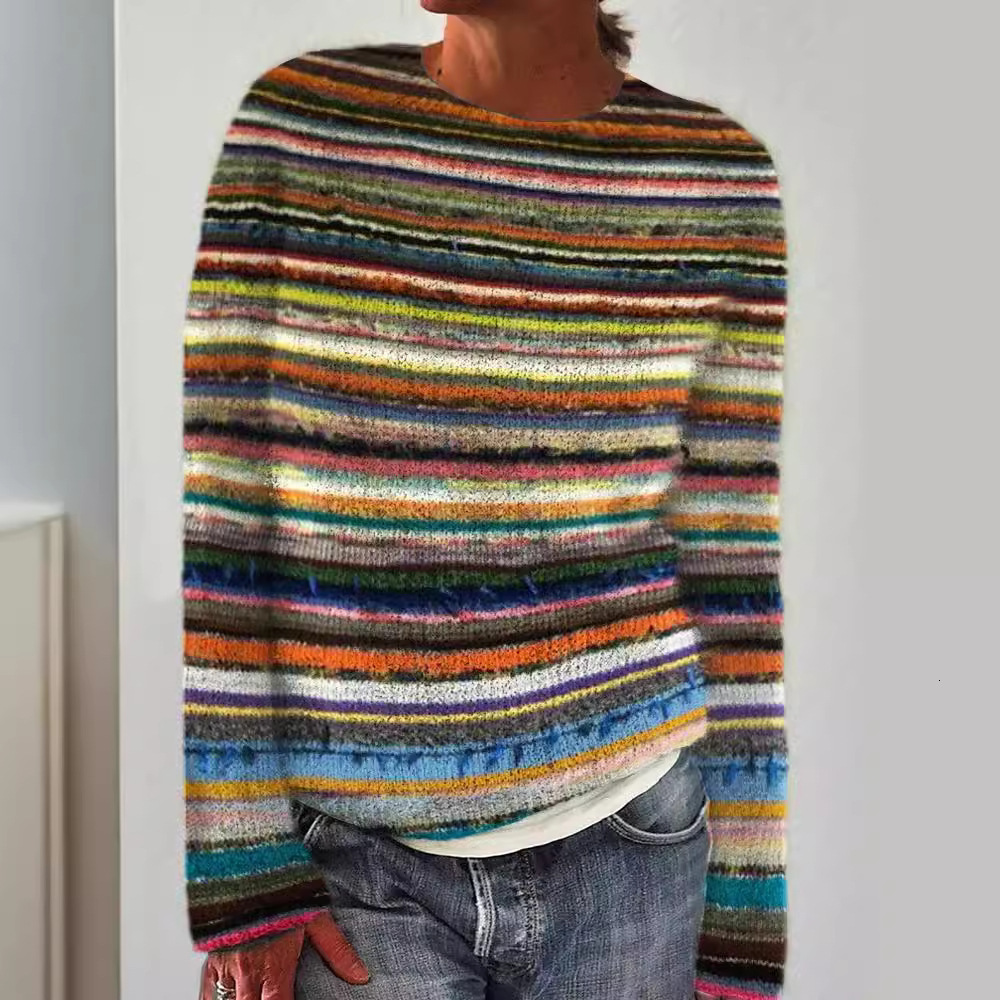 Autumn Fashion Casual Loose Thick 3D Printed Women's Pattern Pullover Sweater Casual Loose Long Sleeved Knitted Top
